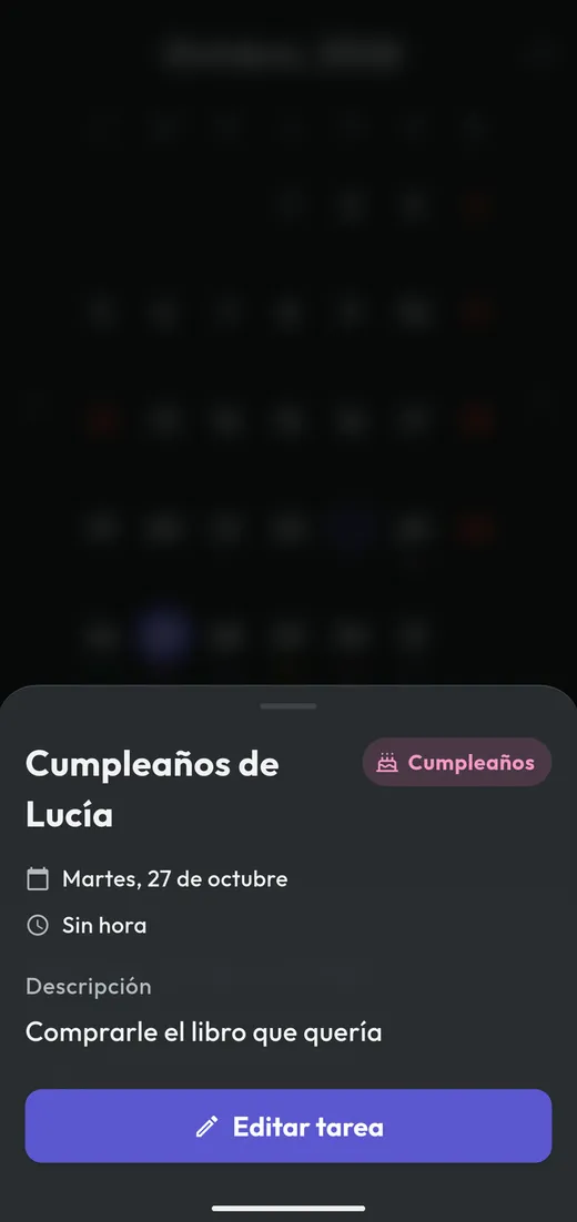 Detalle de un cumpleaños en Atenea, con su tipo