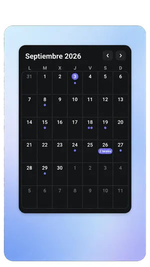 Widget de calendario mensual de Atenea en la pantalla de inicio de Android
